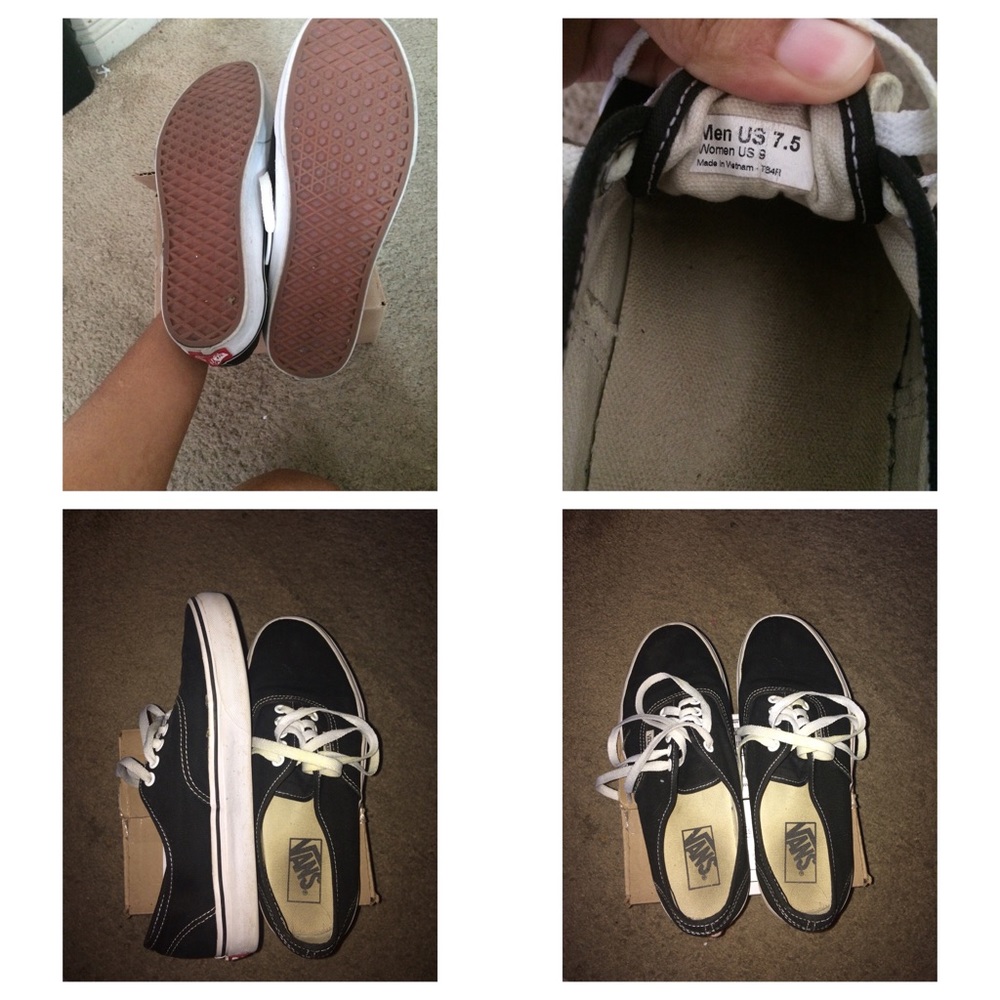 Black and white authentic vans